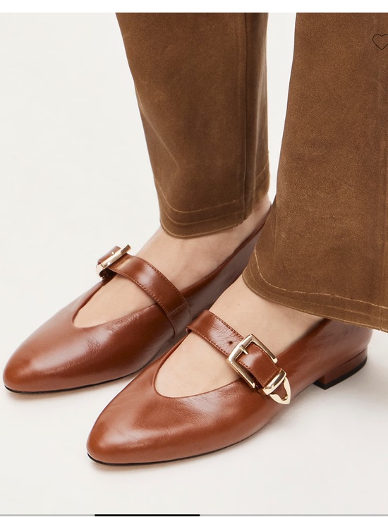 J. Crew Shoes - J.Crew Bea Mary Jane ballet flats leather in English Saddle Brown